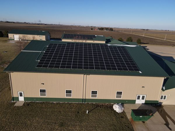 Countryside School Solar Rooftop Installation with Solar Panels in Central IL