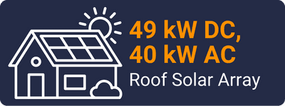 49kW DC, 40kW AC roof solar array