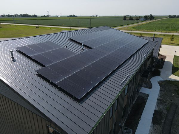 Commercial solar energy system installed in Gridley, IL by Halo Solar