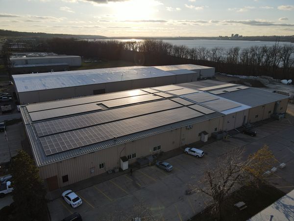Industrial Solar Installation on warehouse in East Peoria, IL by solar experts at Halo Solar